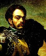 Theodore   Gericault portrait de carabinier oil painting on canvas